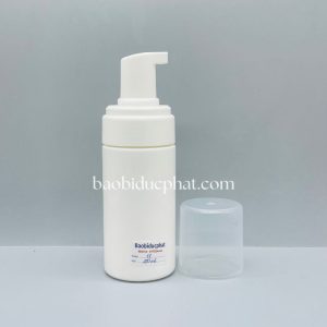 Chai bọt cạo râu nhựa PP màu trắng sứ 100ml