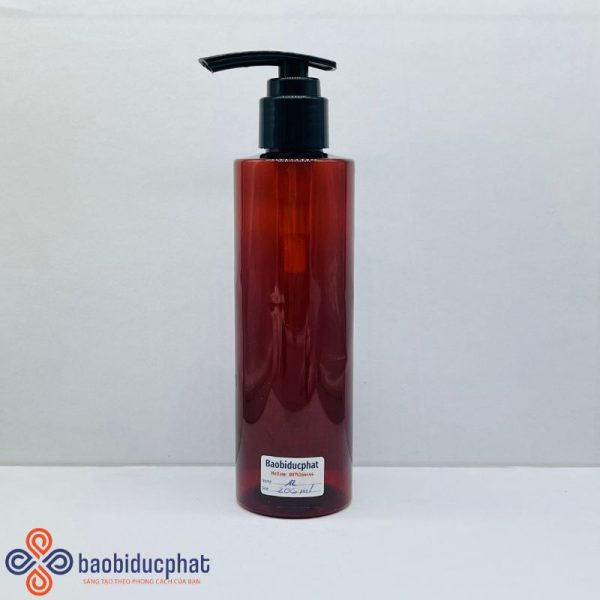 Chai dầu gội nhựa pet 200ml màu nâu