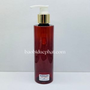 Chai dầu gội nhựa pet 200ml màu nâu