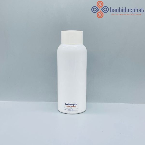 Chai dầu gội nhựa pet 200ml màu trắng sứ