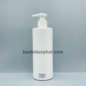 Chai hpde đựng sữa tắm 500ml màu trắng sứ