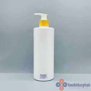 Chai hpde đựng sữa tắm 500ml màu trắng sứ