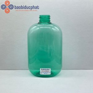 Chai lọ nhựa pet 350ml màu xanh dáng bầu tròn