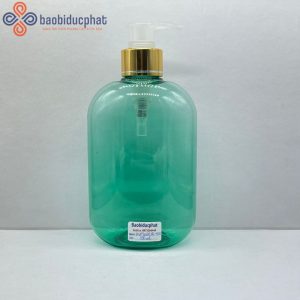 Chai lọ nhựa pet 350ml màu xanh dáng bầu tròn