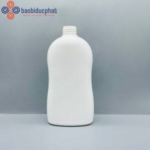 Chai nhựa HDPE 500ml trắng sứ dáng cong