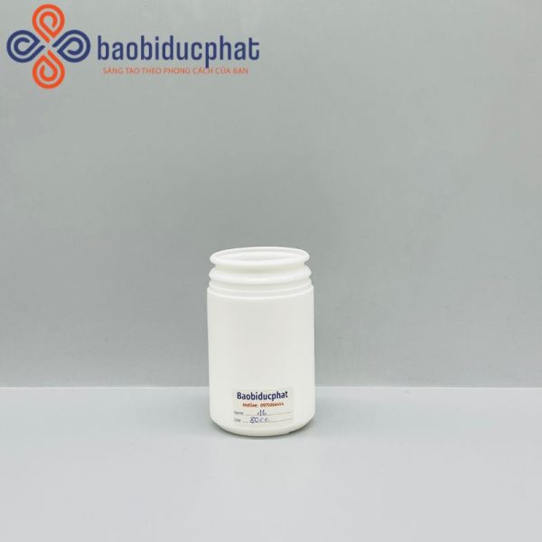 Chai nhựa hdpe đựng thuốc màu trắng sứ dung tích 80ml