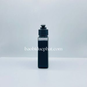 Chai nhựa HDPE vuông dẹp màu đen 150ml