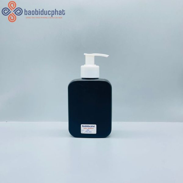 Chai nhựa HDPE vuông dẹp màu đen 150ml