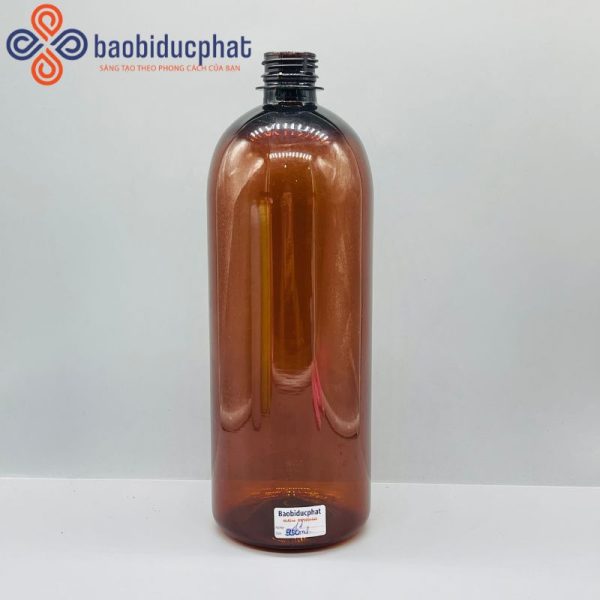 Chai nhựa pet dài 950ml màu nâu