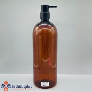 Chai nhựa pet dài 950ml màu nâu