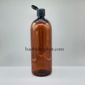 Chai nhựa pet dài 950ml màu nâu