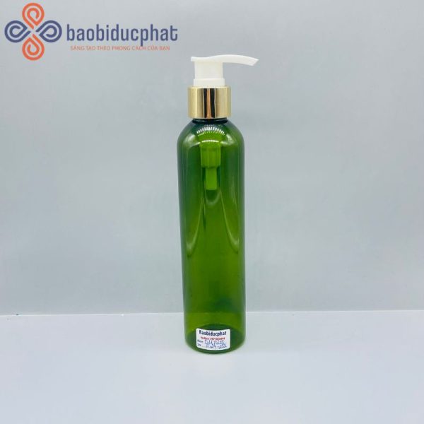 Chai nhựa pet dài màu xanh 200ml