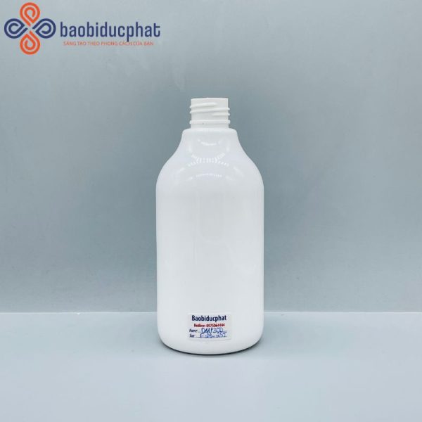 Chai nhựa pet dáng bầu 300ml màu trắng sứ