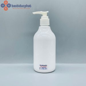 Chai nhựa pet dáng bầu 300ml màu trắng sứ