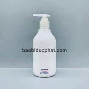 Chai nhựa pet dáng bầu 300ml màu trắng sứ