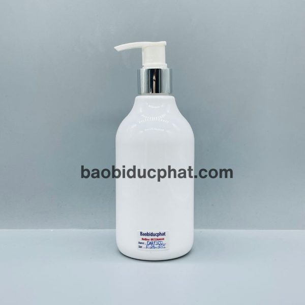 Chai nhựa pet dáng bầu 300ml màu trắng sứ