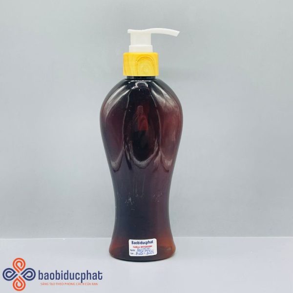 Chai nhựa pet dáng eo màu nâu 300ml