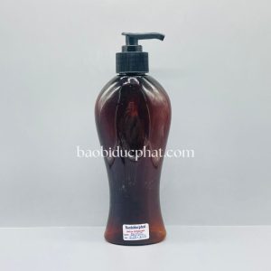 Chai nhựa pet dáng eo màu nâu 300ml