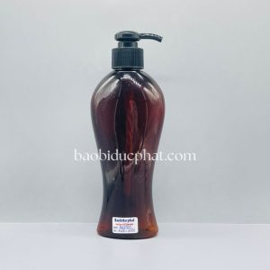 Chai nhựa pet dáng eo màu nâu 300ml