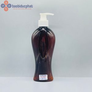 Chai nhựa pet dáng eo màu nâu 300ml