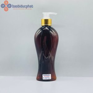 Chai nhựa pet dáng eo màu nâu 300ml