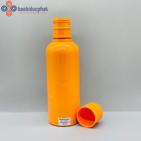 Chai nhựa PET màu cam 500ml