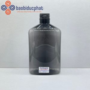 Chai nhựa PET vuông dẹp 350ml màu đen nhám