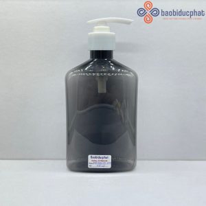 Chai nhựa PET vuông dẹp 350ml màu đen nhám