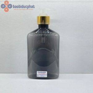 Chai nhựa PET vuông dẹp 350ml màu đen nhám