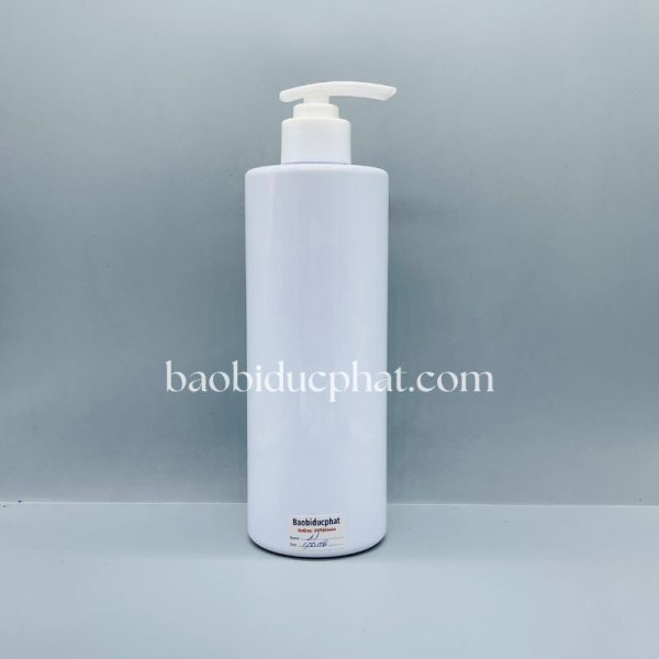 Chai pet dài màu trắng sứ 500ml