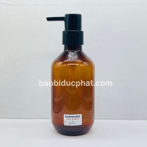 Chai pet đựng dầu gội 300ml màu nâu