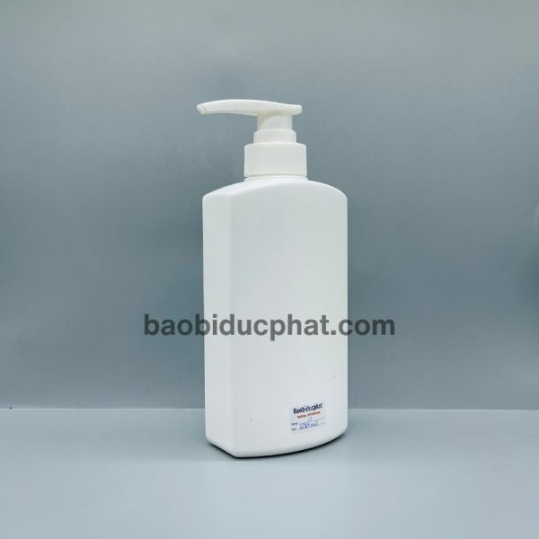 Chai sữa tắm HDPE 500ml màu trắng, màu đen