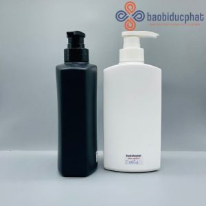 Chai sữa tắm HDPE 500ml màu trắng, màu đen