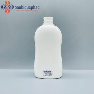 Chai sữa tắm nhựa hdpe thân eo màu trắng sứ 250ml