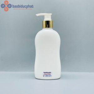 Chai sữa tắm nhựa hdpe thân eo màu trắng sứ 250ml