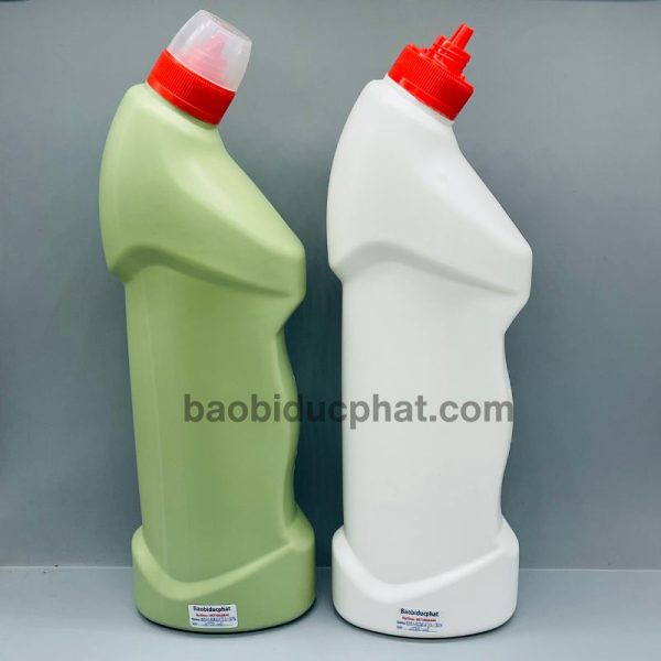 Chai hóa phẩm nhựa HDPE màu xanh 1000ml