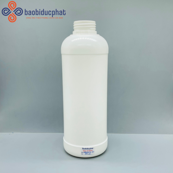 Chai hóa phẩm nhựa HDPE trắng sứ 1000ml