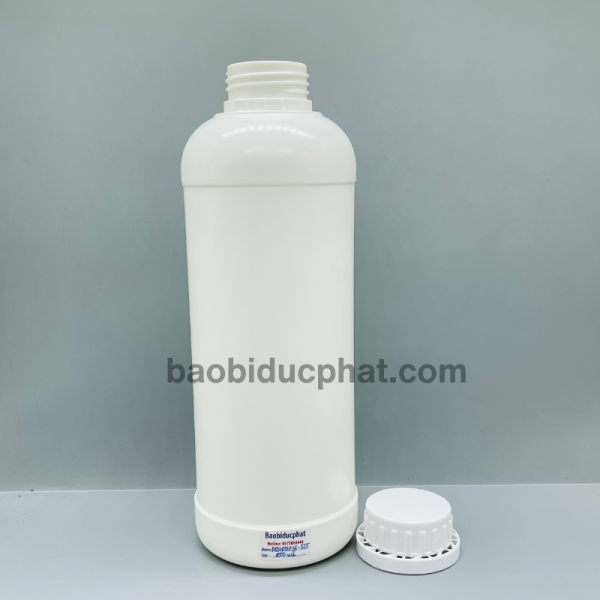 Chai hóa phẩm nhựa HDPE trắng sứ 1000ml