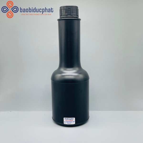 Chai nhựa HDPE dáng độc đáo 770ml màu đen