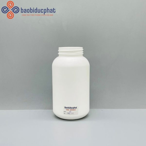 Chai nhựa HDPE màu trắng sứ 280ml