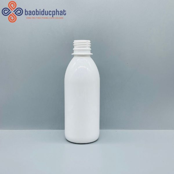 Chai nhựa PET nắp bật trắng sứ 250ml