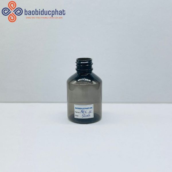 Chai nhựa PET ngắn màu đen đựng thuốc 50ml