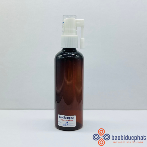 Chai siro nhựa PET màu nâu 100ml