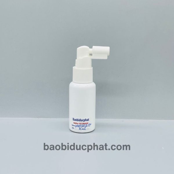 Chai xịt họng nhựa pet màu trắng sứ dáng ngắn 30ml