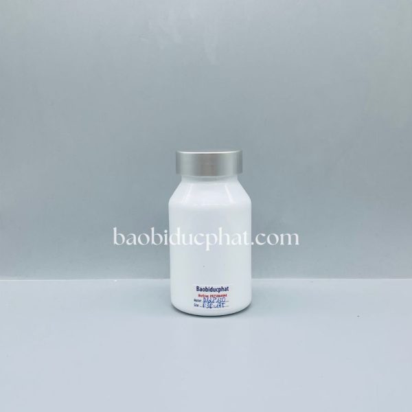 Lọ nhựa PET đựng thuốc 130ml màu trắng sứ