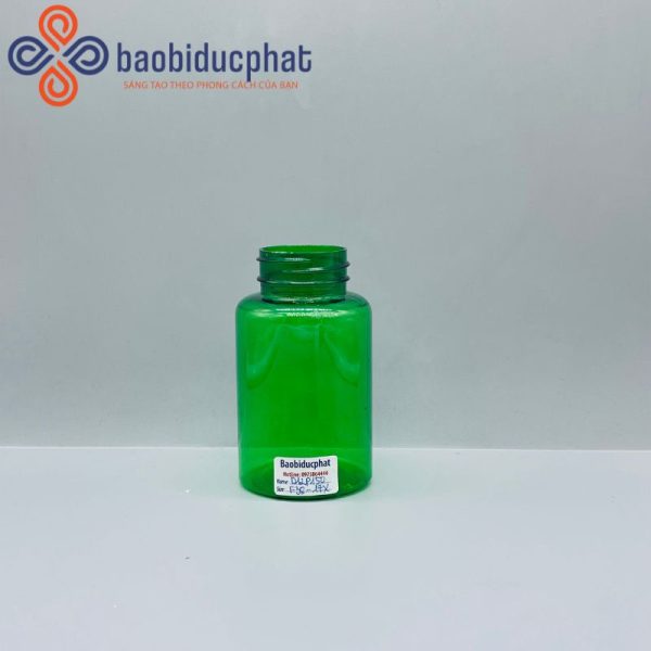 Lọ nhựa pet đựng thuốc cổ ngắn màu xanh 150ml