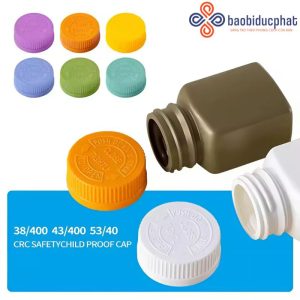 Nắp vặn chống trẻ em bằng nhựa PP phi 38