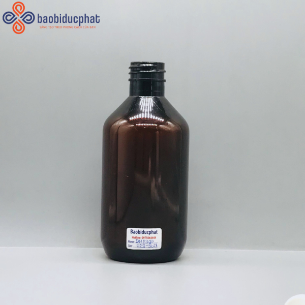 Chai nhựa pet nâu đựng dầu gội dung tích 300ml