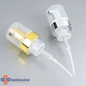 Đầu bơm tạo bọt mạ vàng mạ bạc chai sữa rửa mặt, xà phòng rửa tay