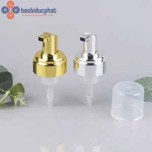 Đầu bơm tạo bọt mạ vàng mạ bạc chai sữa rửa mặt, xà phòng rửa tay